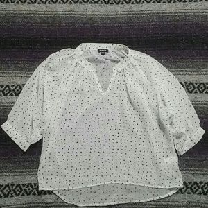 Flowy gossamer polka dot blouse